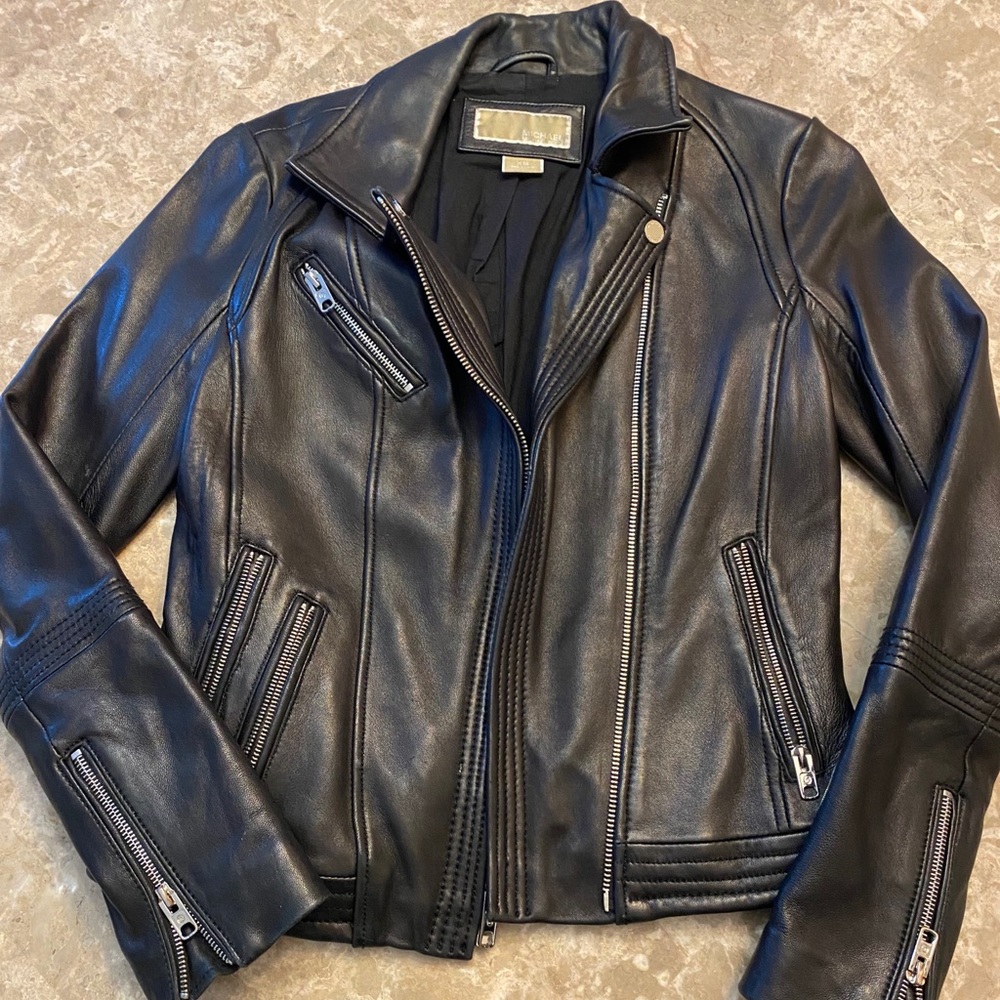 Michael Kors XS Black Leather Jacket